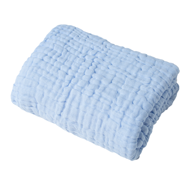 Organic Cotton Baby Muslin Towel - Blue - FREE Delivery