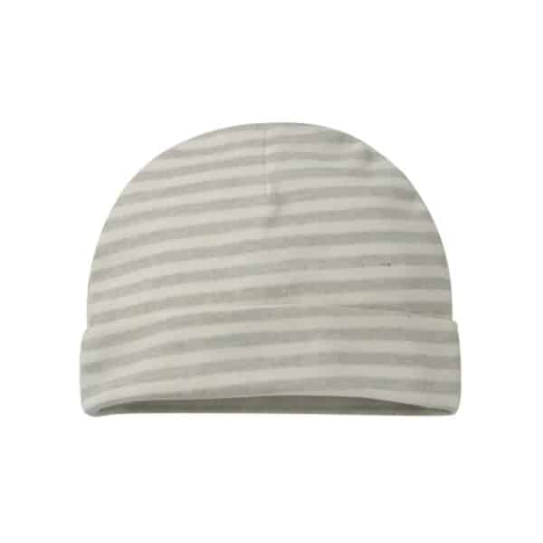 Green Striped Organic Cotton Baby Hat