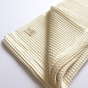Waffle Baby Blanket 100% Organic Cotton - Cream