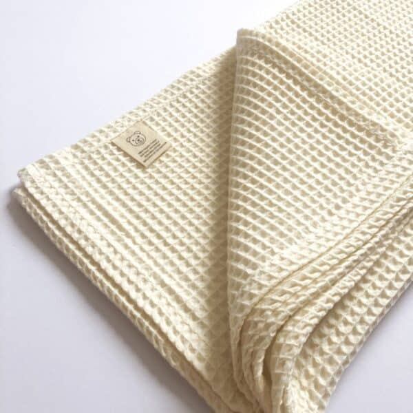 Waffle Baby Blanket 100% Organic Cotton - Cream