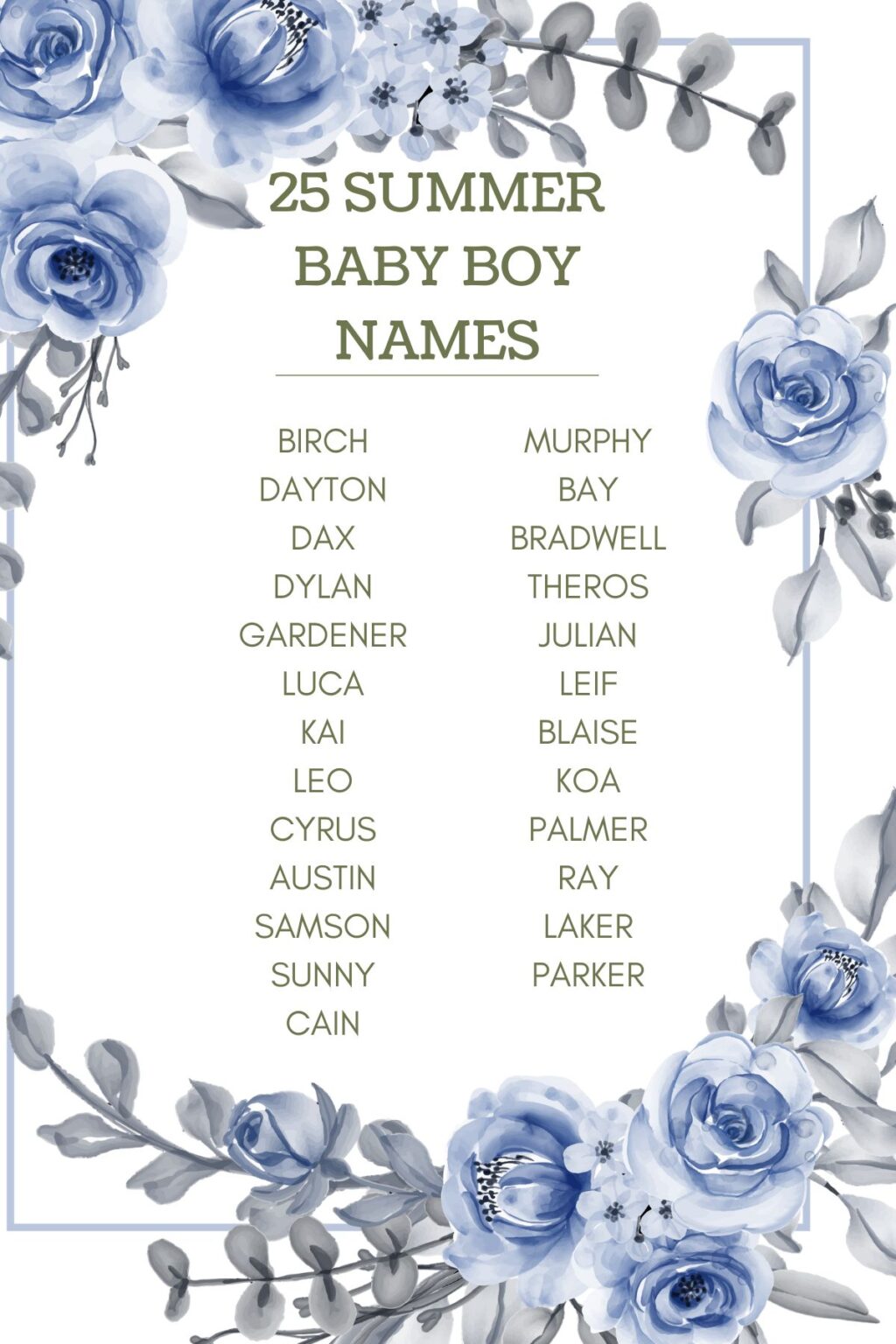 50 Summer Inspired Baby Names For Boys & Girls - Bjarni Baby