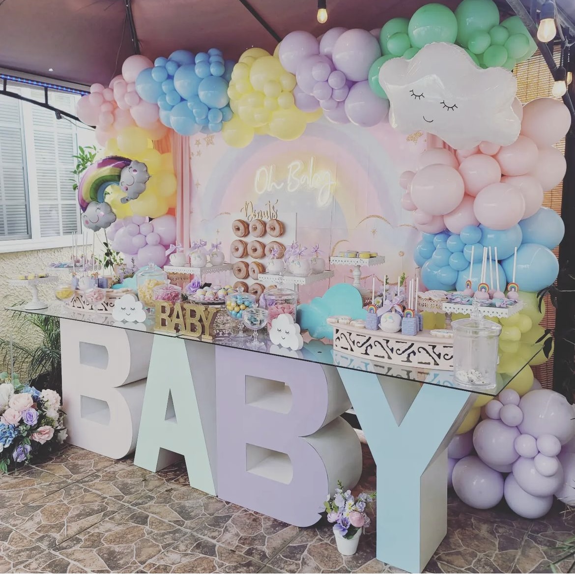 Rainbow fashion baby baby shower theme