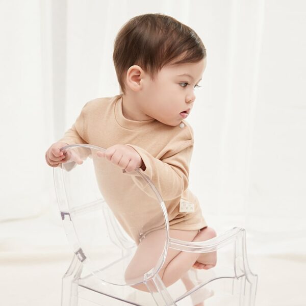 Organic Cotton Long Sleeve Baby Bodysuits - 2 Pack - Image 4