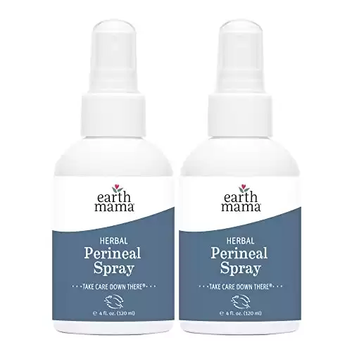 Earth Mama Herbal Perineal Spray | Safe for Pregnancy and Postpartum Recovery, Witch Hazel Natural Cooling Spray For After Birth Feminine Care Essentials, No Benzocaine or Butane, 4-Fl oz (2-Pack)